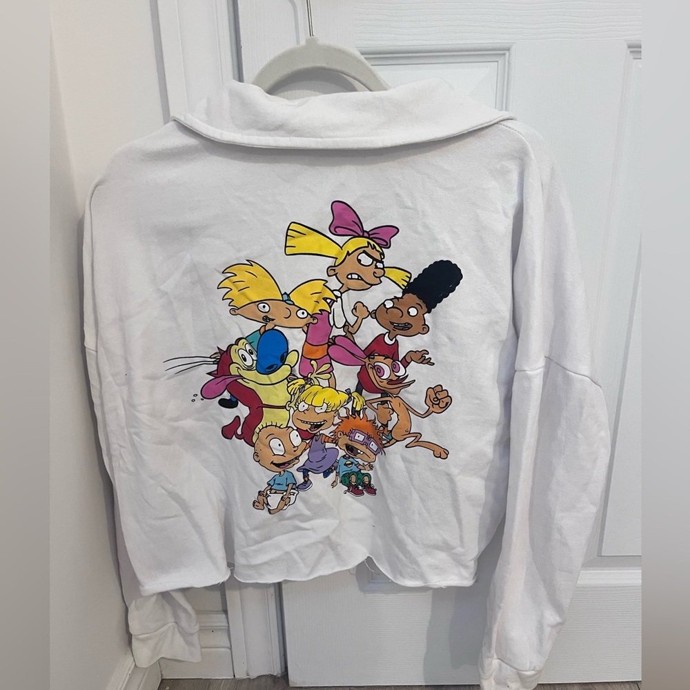 Nickelodeon White Pullover with Orange Logo